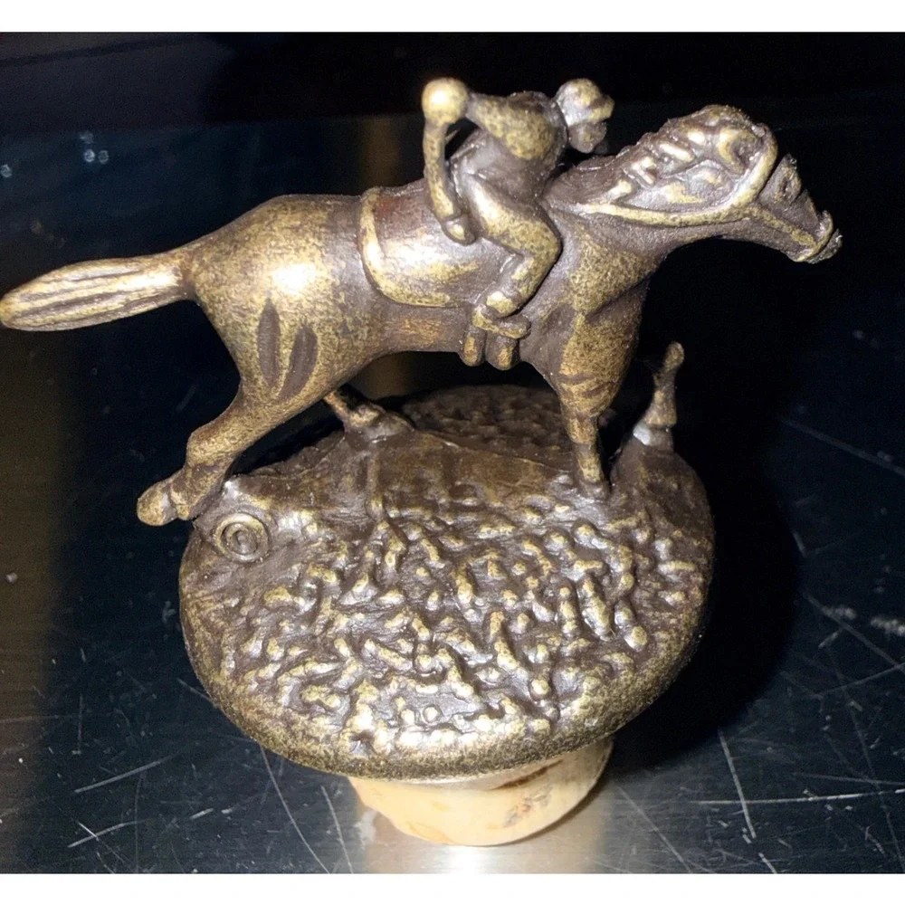 Blanton's Bourbon Bottle Stopper Horse Jockey Letter O Bronze Metal New